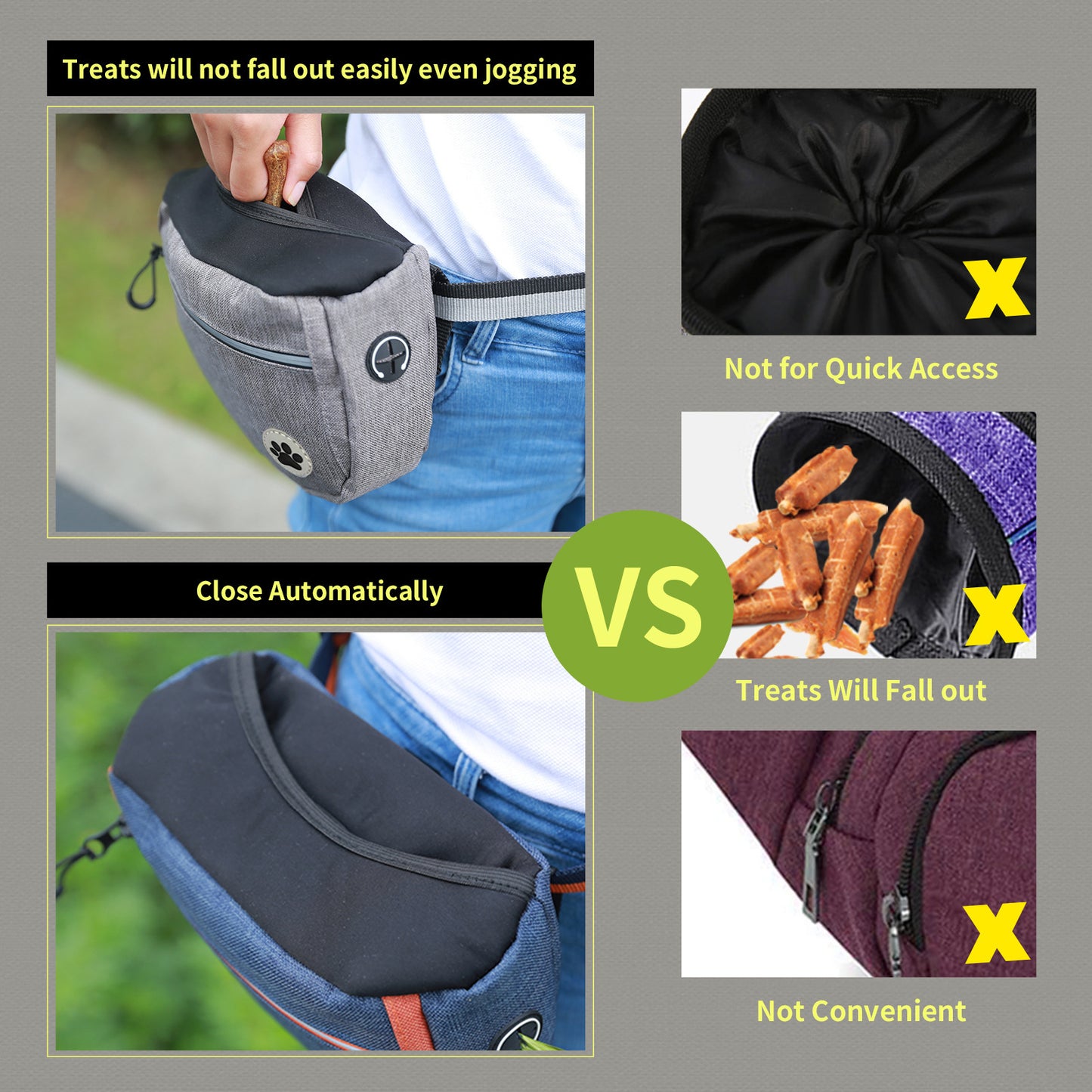 Sac ceinture et bandoulière à Friandises – Baroudog® SnackPro