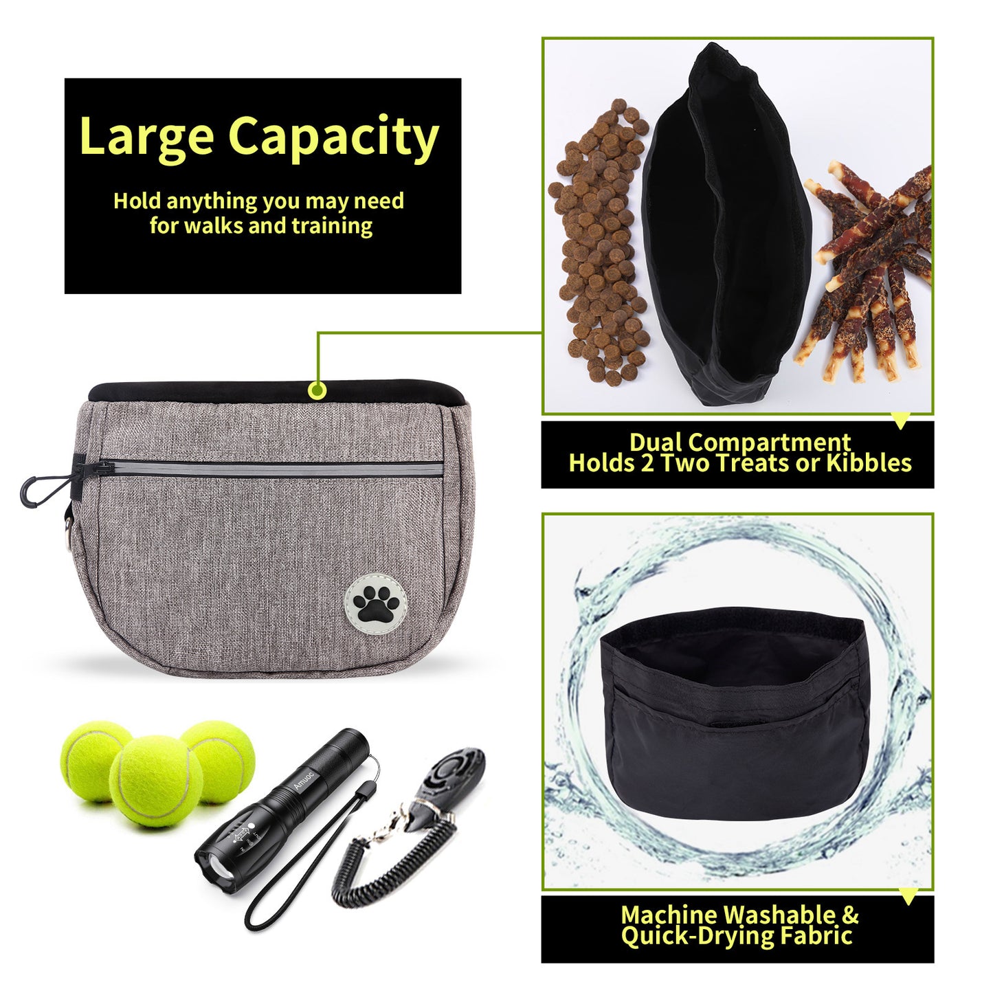 Sac ceinture et bandoulière à Friandises – Baroudog® SnackPro